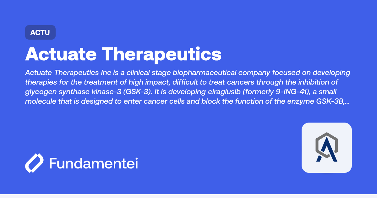 ACTU - Actuate Therapeutics | Fundamentei