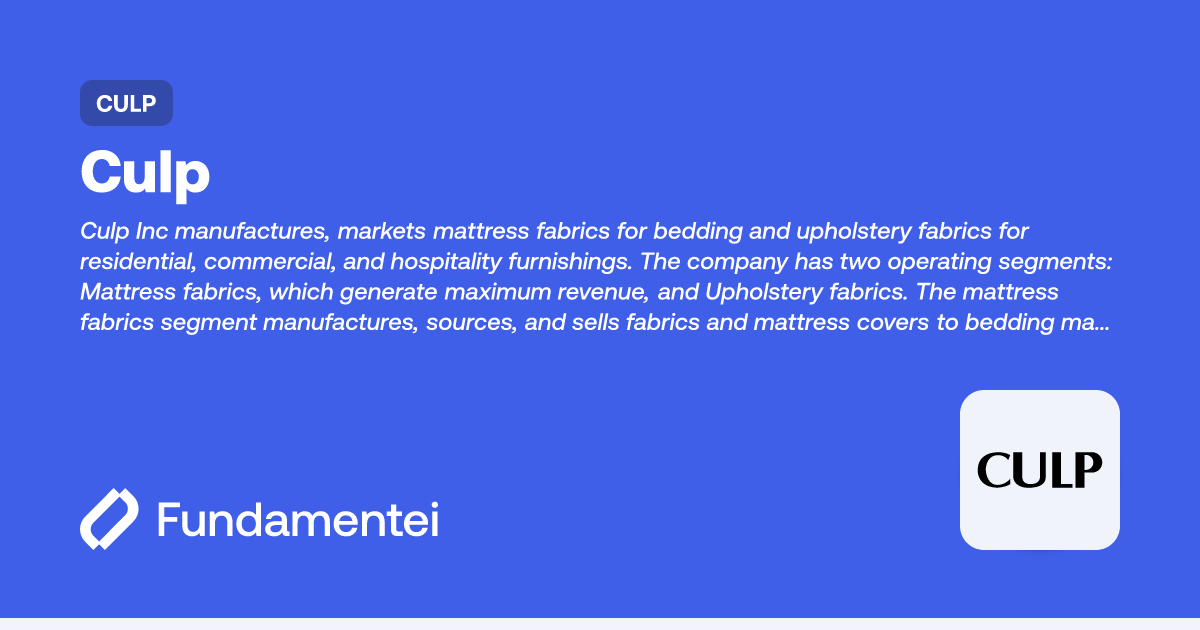 CULP - Valuation | Fundamentei