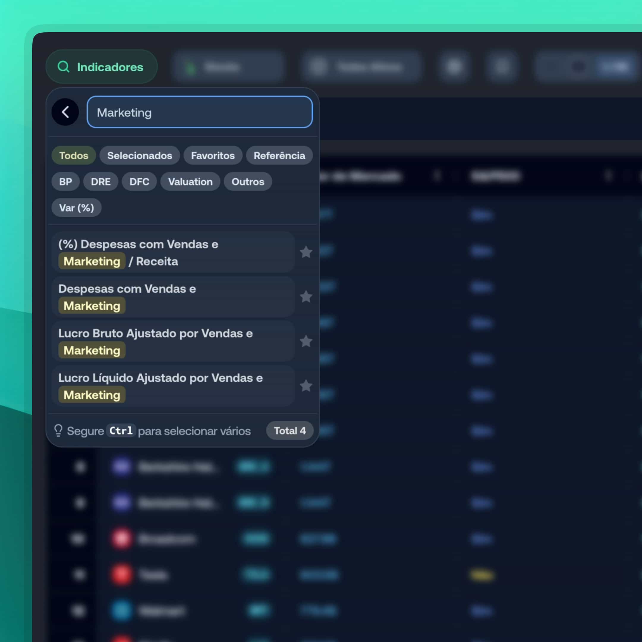 Indicadores customizados